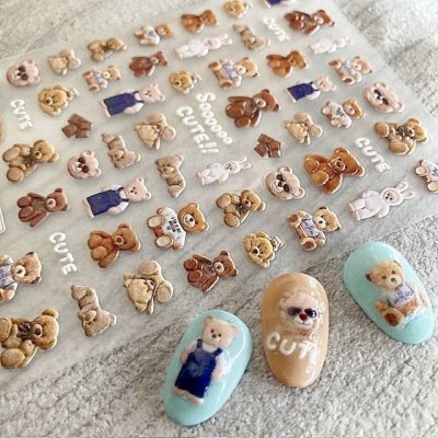 画像5: 5D　ぷっくり立体シール　ベア