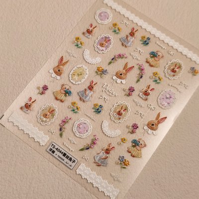 画像5: 5D　ぷっくり立体シール　ラビット