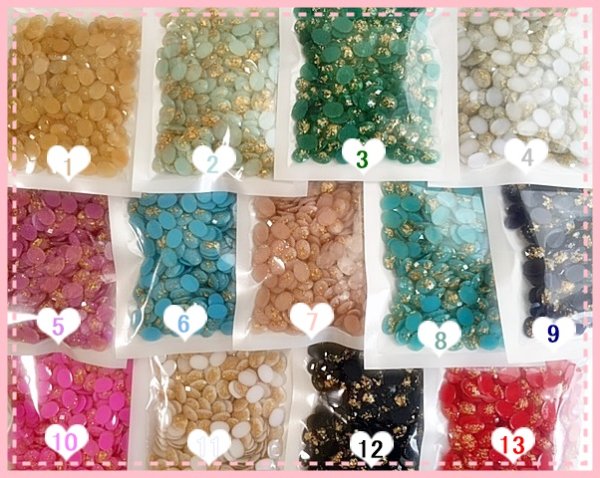 画像5: 13カラー　ゴールド箔樹脂ストーン　10点 (5)