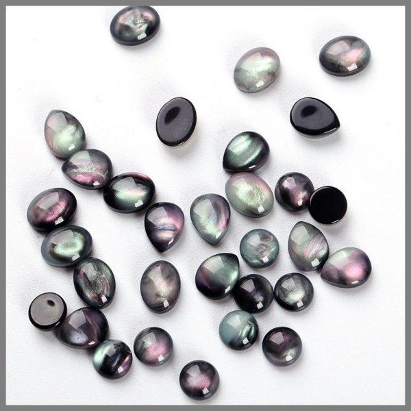 画像3: 貝模様オーロラ 樹脂ストーン 10点 (3)