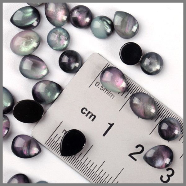 画像4: 貝模様オーロラ 樹脂ストーン 10点 (4)