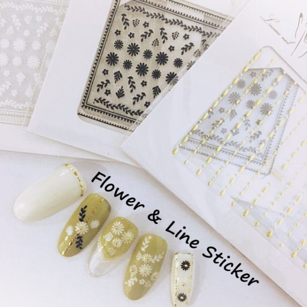 画像2: フラワー＆ラインステッカー (2)