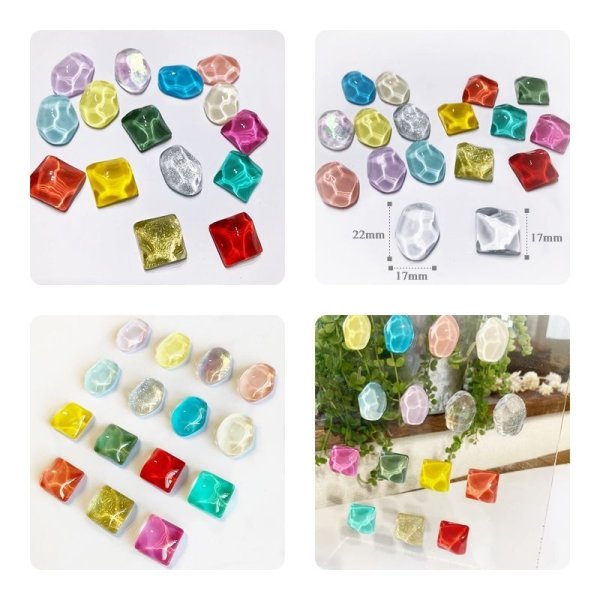 画像2: 水面 透明ガラスビーズ &丸両面テープ (2)