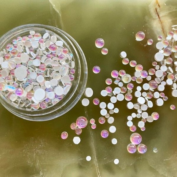 画像5: 半円オーロラガラスストーン (5)