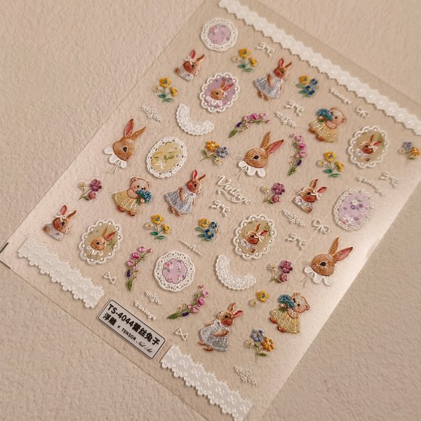 画像5: 5D　ぷっくり立体シール　ラビット (5)