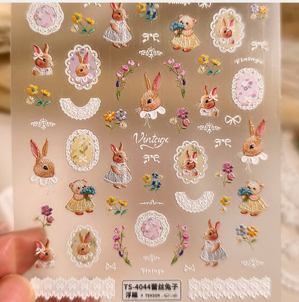 画像6: 5D　ぷっくり立体シール　ラビット (6)