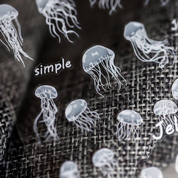 画像1: 5D　ぷっくり立体シール　くらげ (1)