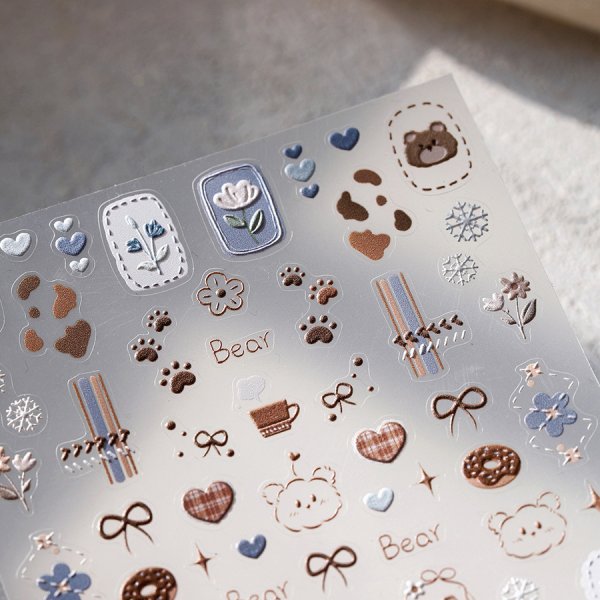 画像2: 5D　ぷっくり立体シール　ふんわりベア (2)