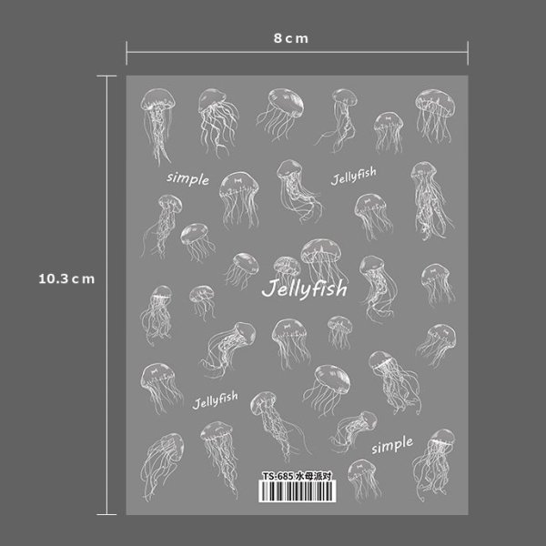 画像4: 5D　ぷっくり立体シール　くらげ (4)