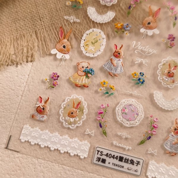 画像2: 5D　ぷっくり立体シール　ラビット (2)